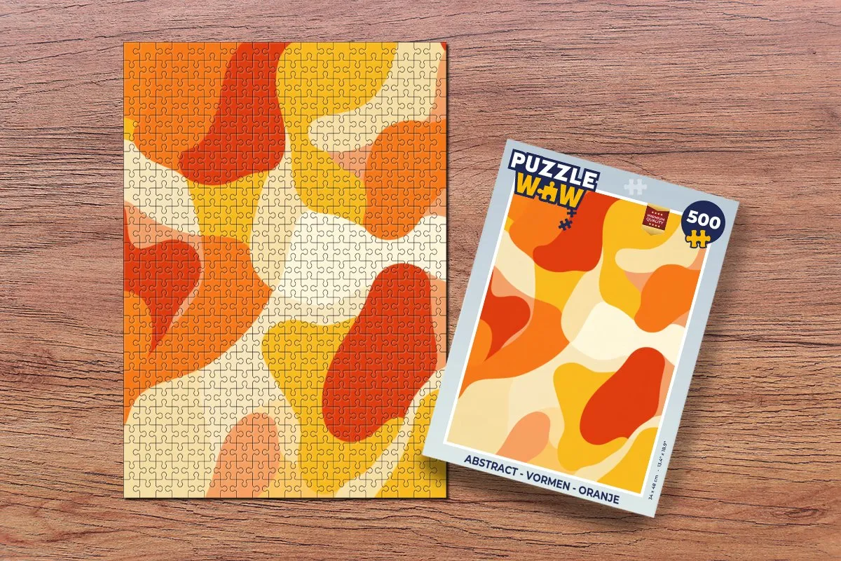 PuzzleWow Abstract Vormen Legpuzzel 500 Stuks - Oranje - MPN 8721375322130