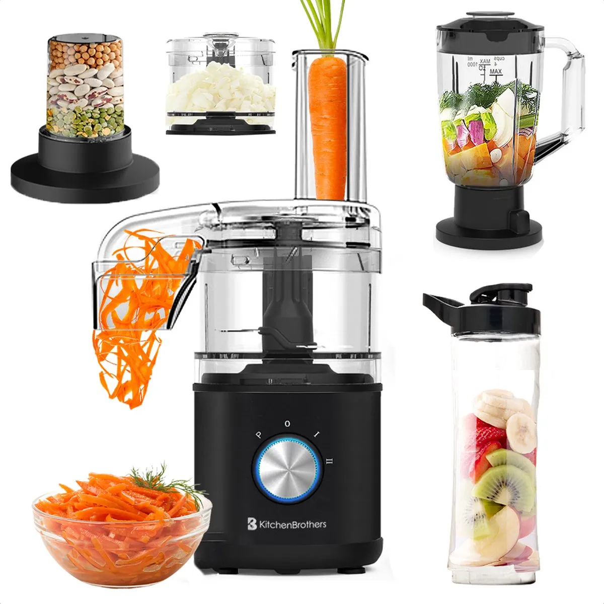 KitchenBrothers Foodprocessor 400W 5-in-1