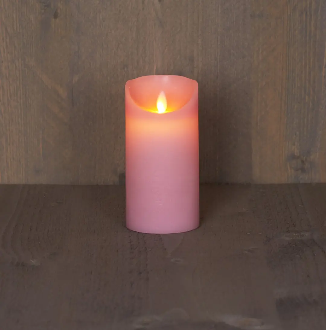 Anna's Collection LED Kaars Lichtroze 15x7,5cm - afbeelding 3 van 4