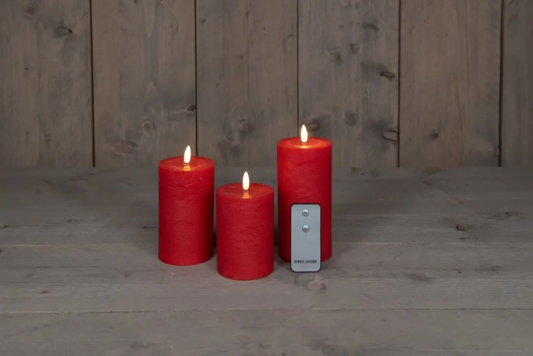 Anna's Collection Rustieke LED Kaarsen 3 Stuks - Warm Wit - afbeelding 2 van 3