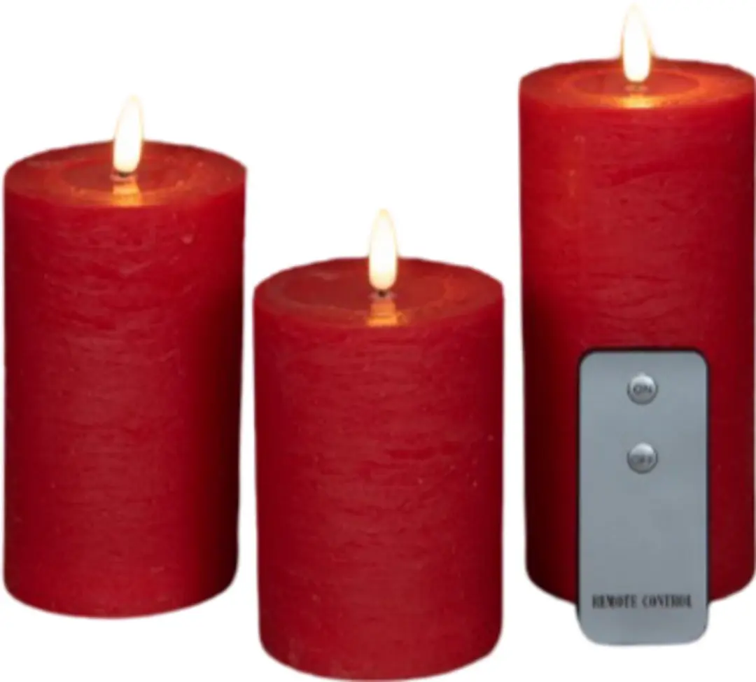 Anna's Collection Rustieke LED Kaarsen 3 Stuks - Warm Wit - afbeelding 3 van 3