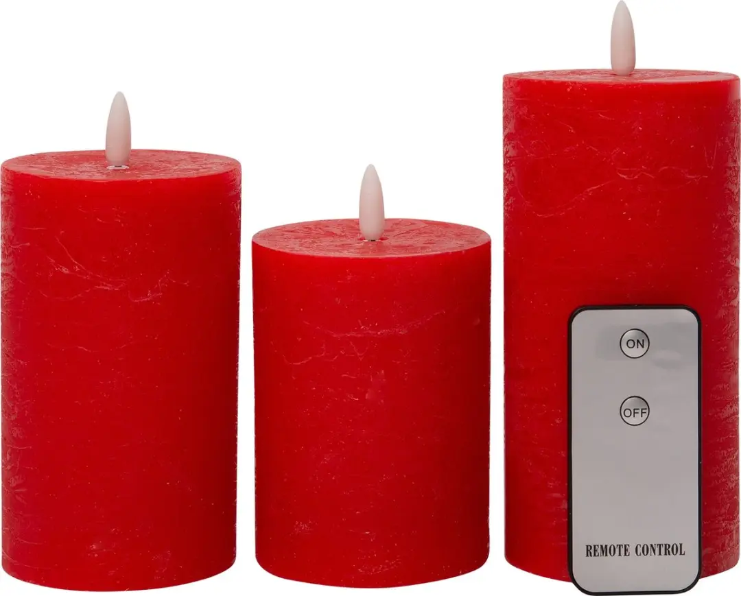 Anna's Collection Rustieke LED Kaarsen 3 Stuks