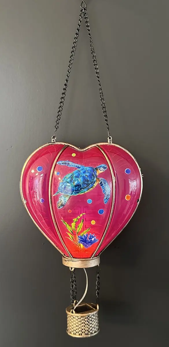 Decoratieve solarlamp hart met luchtballon " met flame LED "