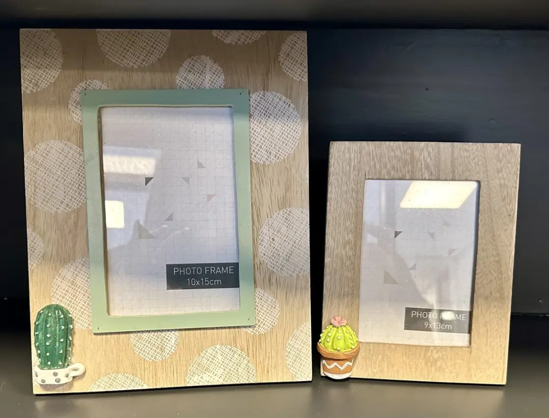 Set van 2 decoratieve houten fotolijsten "Cactus"