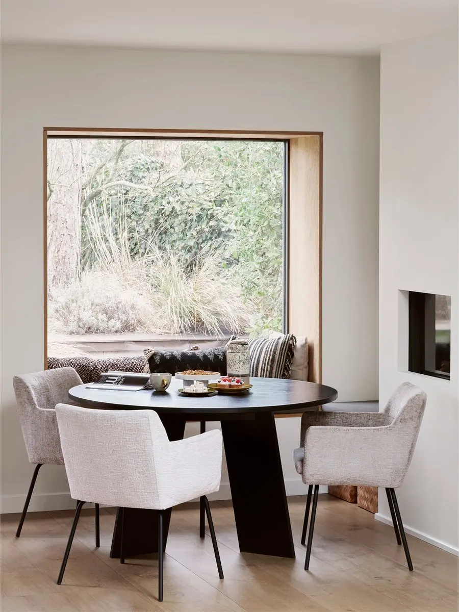WOOOD Fries Eettafel 129cm - Zwart - afbeelding 2 van 6