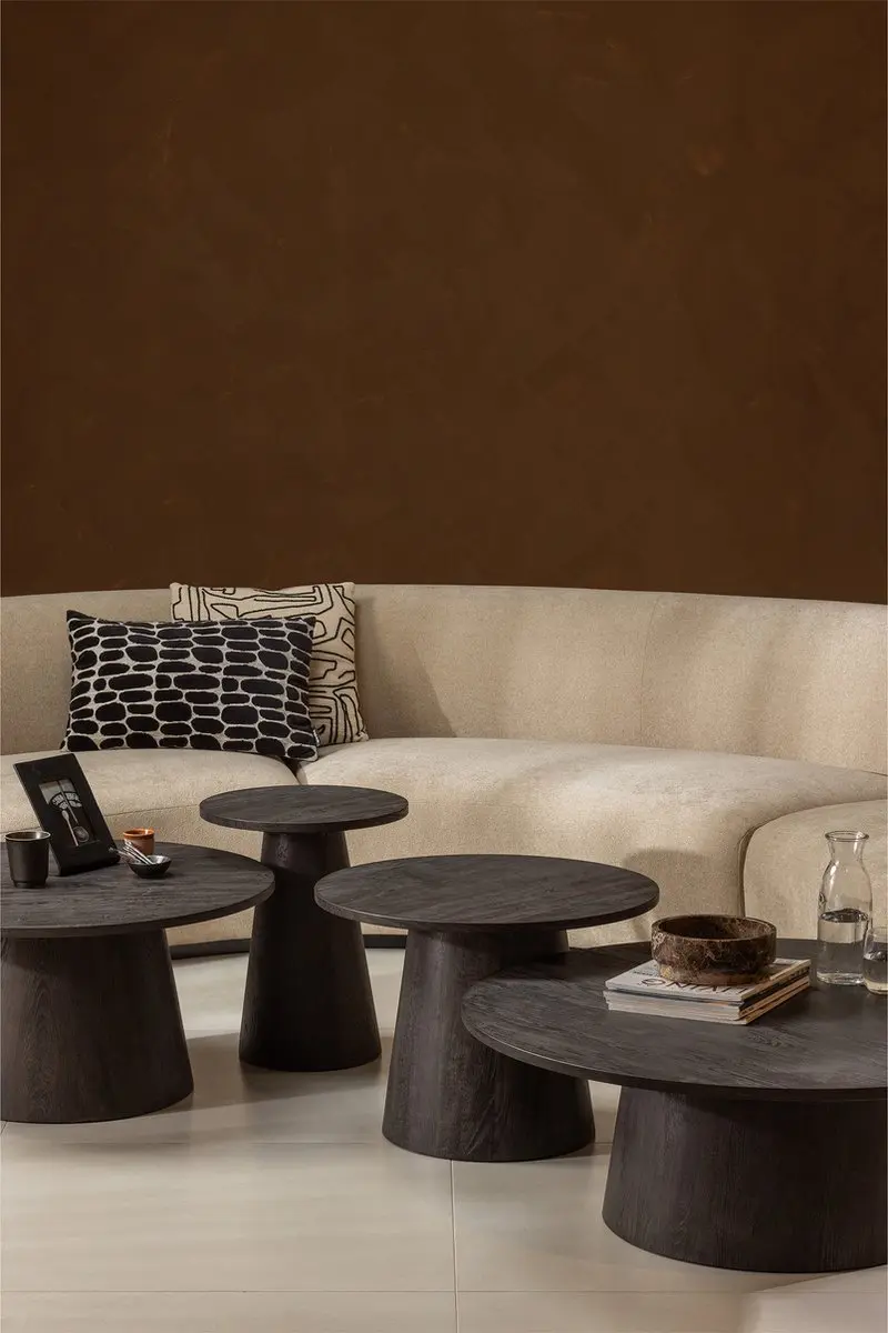 WOOOD Maan Salontafel Donkerbruin 45x60x60 - afbeelding 6 van 6