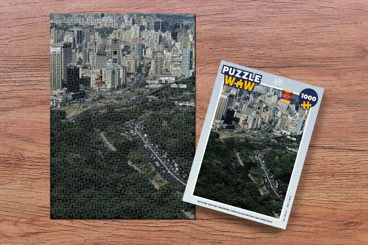 PuzzleWow Skyline Caracas Venezuela Legpuzzel 1000 Stuks - Multicolor