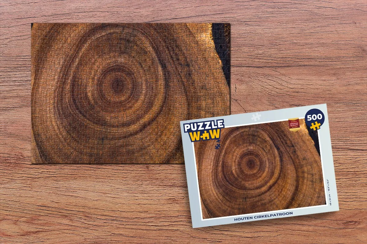 PuzzleWow Puzzel Cirkel Houten Legpuzzel 500 Stuks - Multicolor