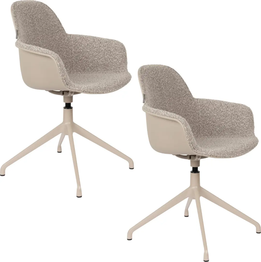 Zuiver Albert Kuip Swivel Eetkamerstoelen Armleuning Taupe