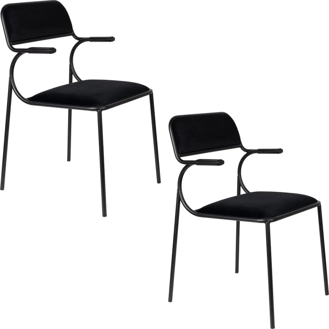 Zuiver Alba Eetkamerstoelen armleuning Zwart/Zwart