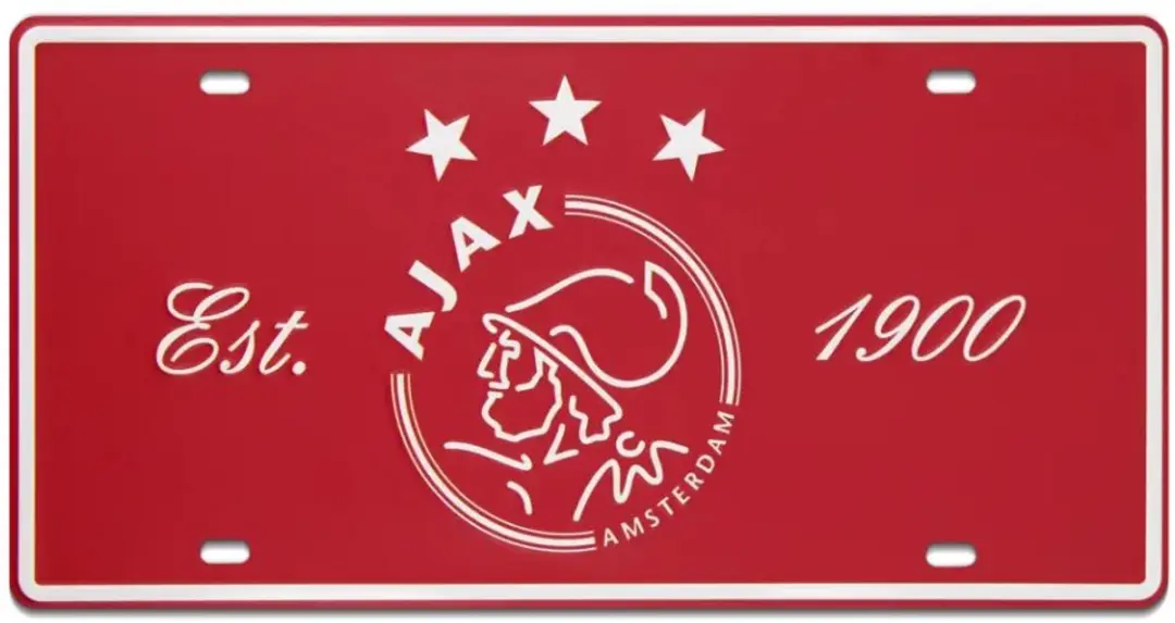 Ajax License Plate Rood EST 1900