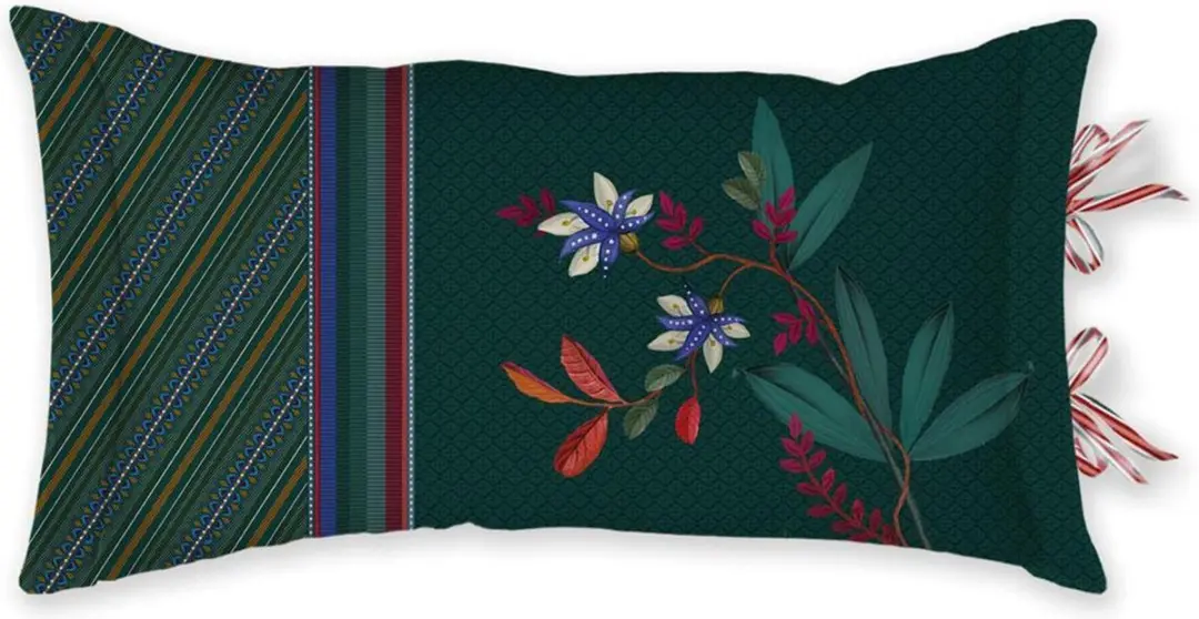 Pip Studio sierkussen Birds in a Row green 35x60 -