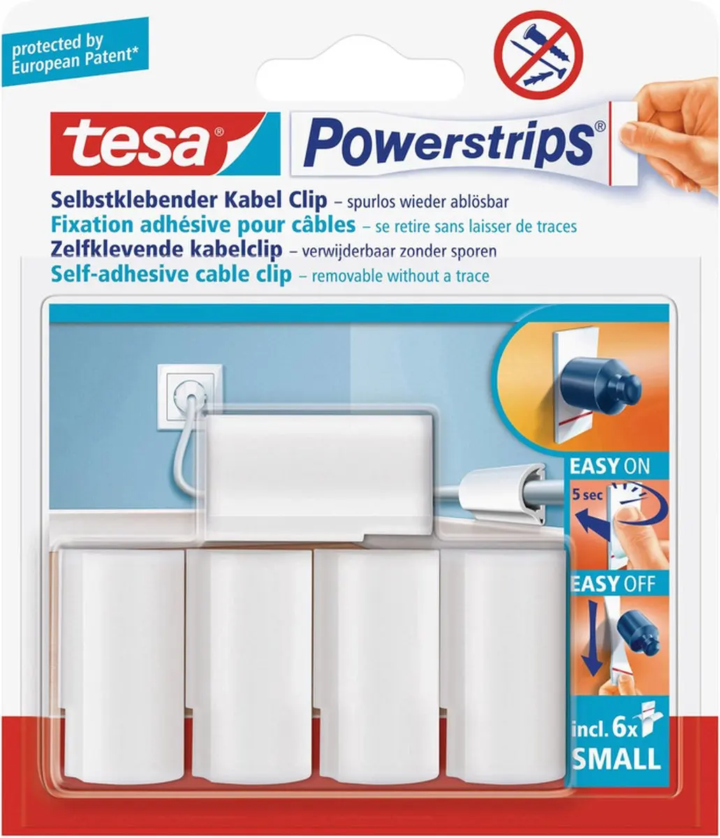 Tesa Kabelclips met powerstrips
