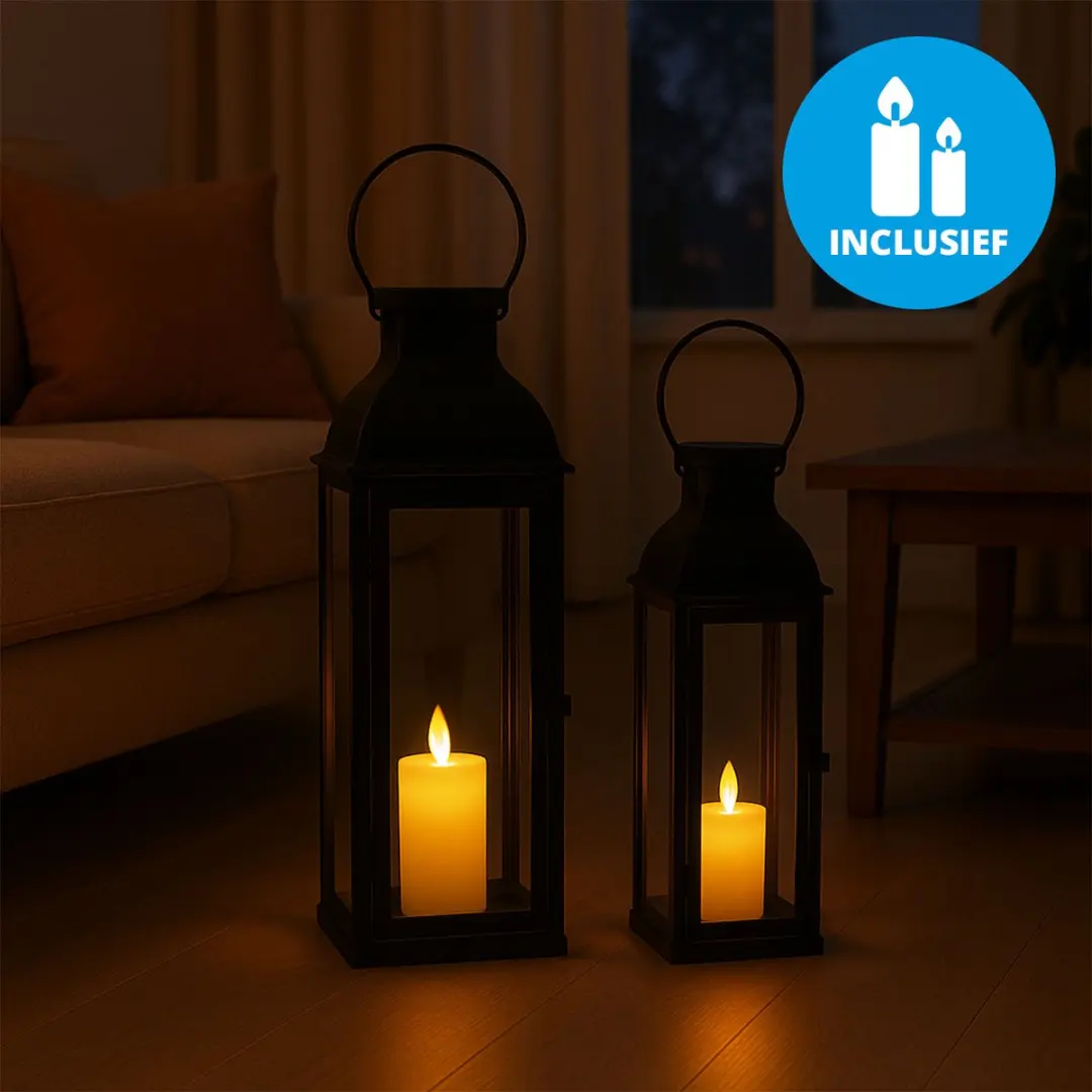 FlinQ Led Kaarsen in Lantaarn windlicht