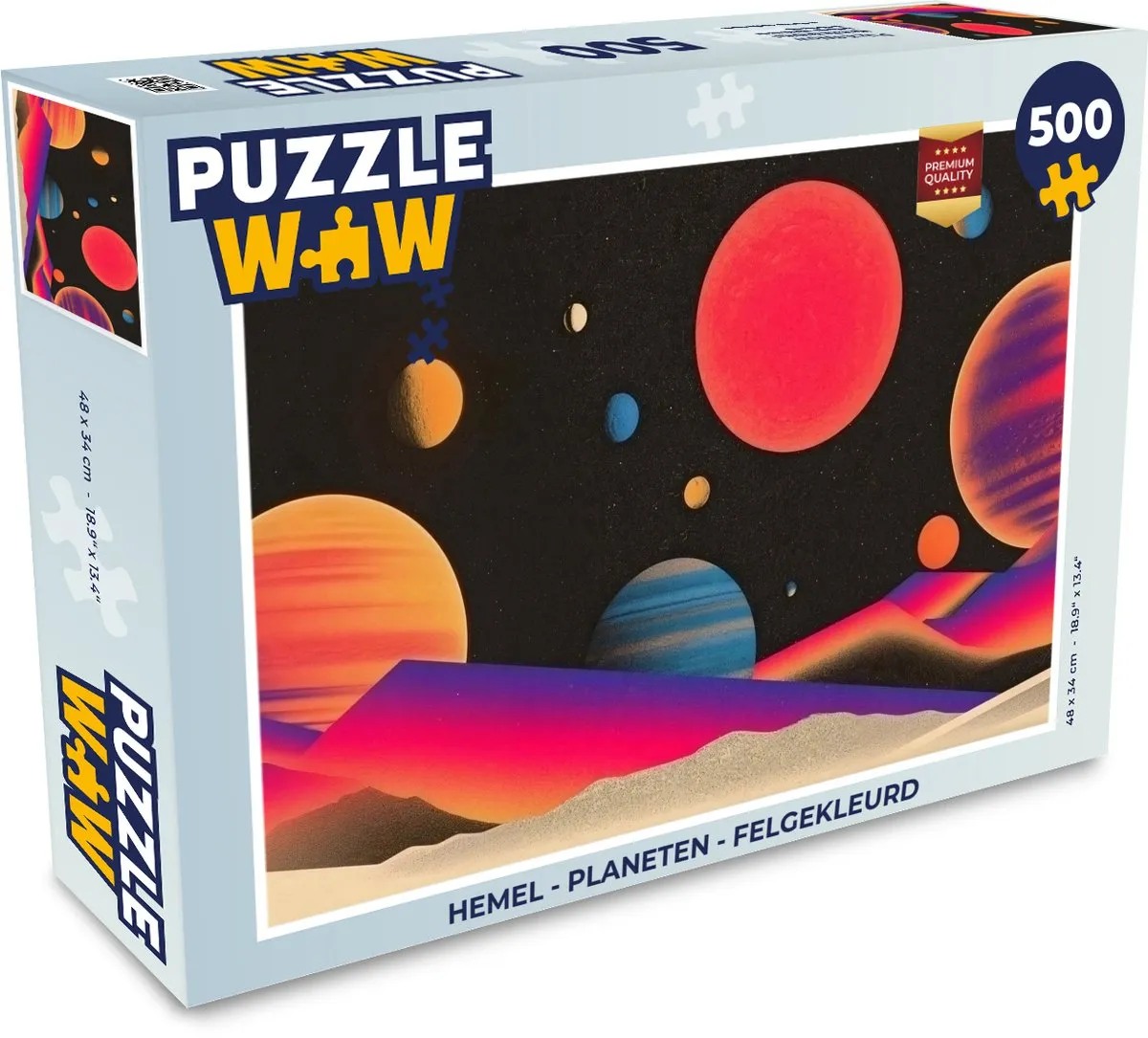 PuzzleWow Planeten Legpuzzel 500 Stuks - Felgekleurd