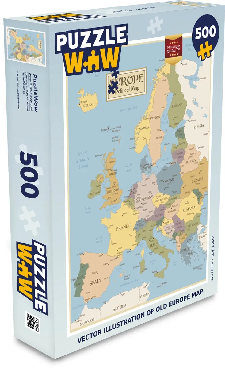 PuzzleWow Europa Oud Legpuzzel 500 Stuks