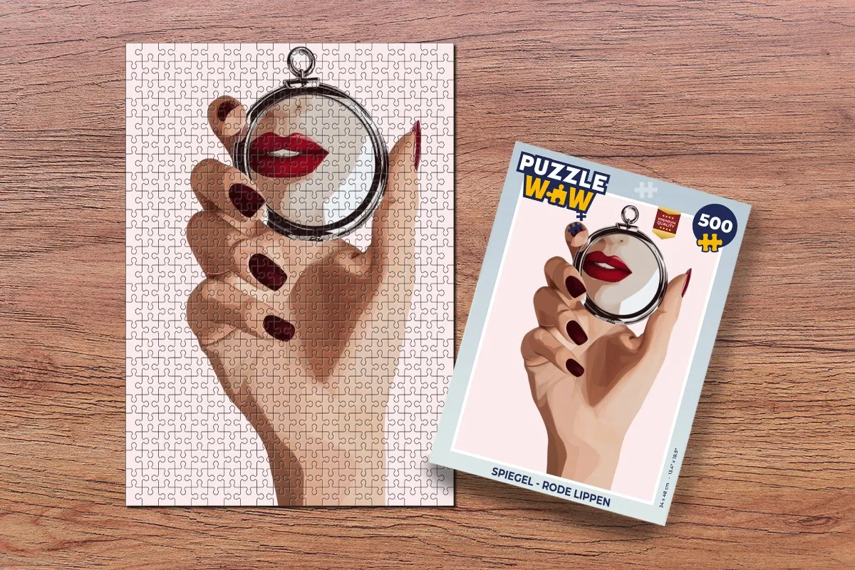 PuzzleWow Spiegel Lippen Legpuzzel 500 Stuks - MPN 8721414229888