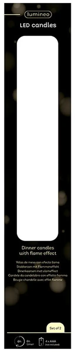 Lumineo LED Kaarsen Grijs Ø2,2xH24,5cm - afbeelding 3 van 3