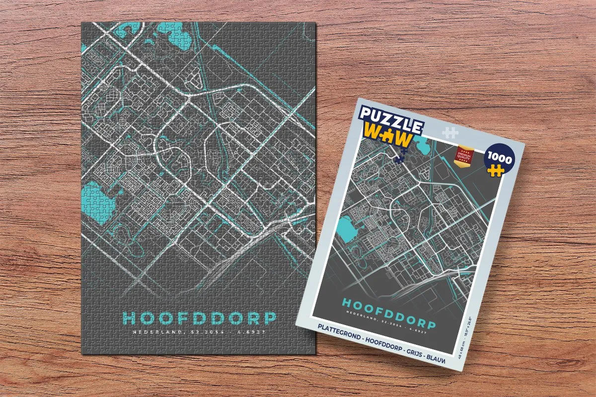 PuzzleWow Hoofddorp Legpuzzel 1000 Stuks - Multicolor
