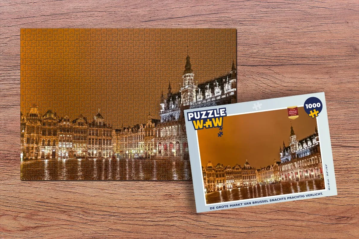 PuzzleWow Legpuzzel De Grote Markt van Brussel 1000 Stuks - Multicolor