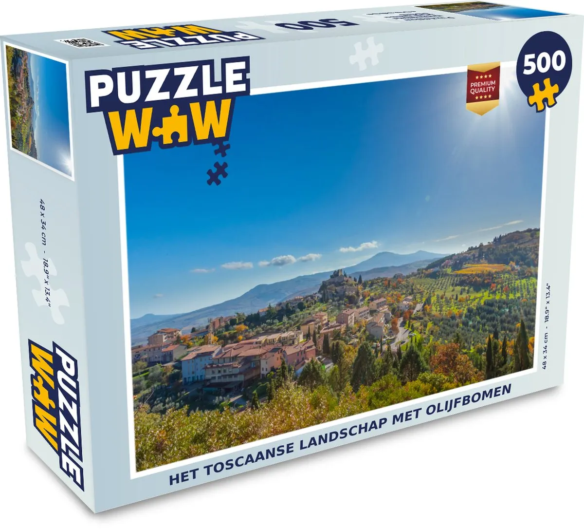 PuzzleWow Toscane Legpuzzel 500 Stuks - Multicolor