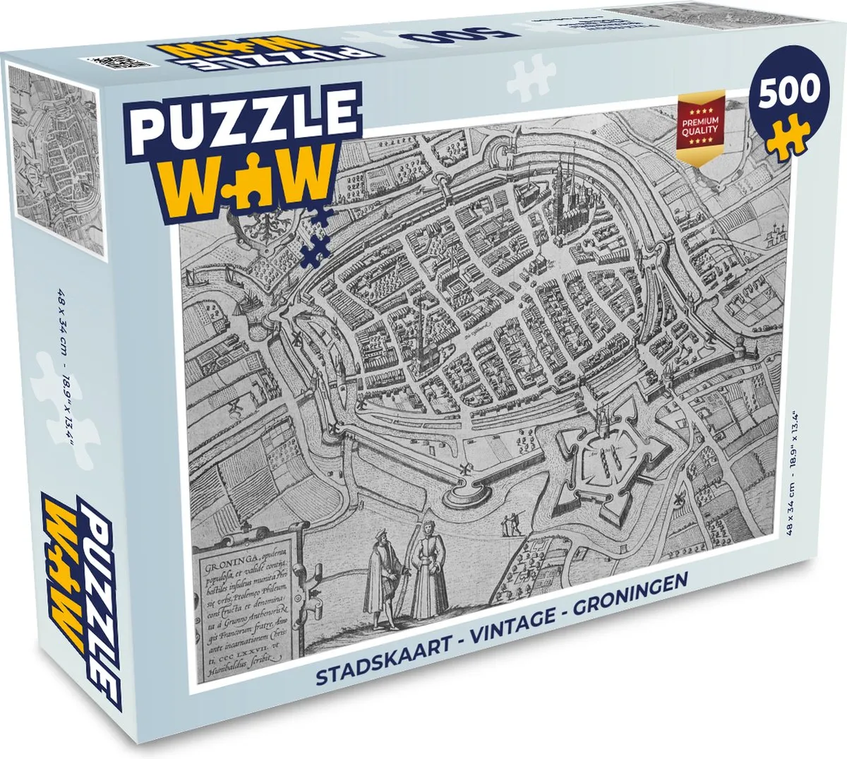 PuzzleWow Stadskaart Groningen Legpuzzel 500 Stuks
