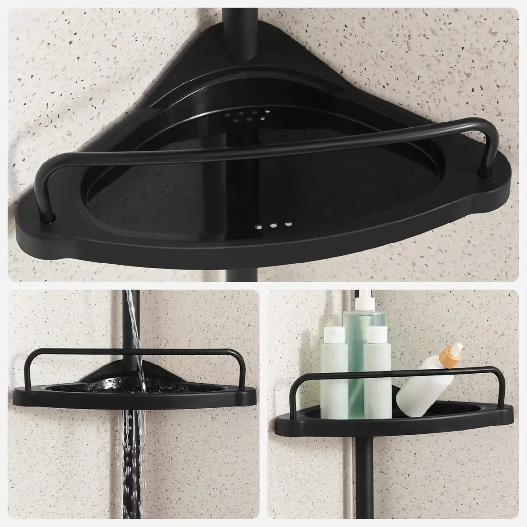 Songmics Doucheplank BCB001B01 - 85-305cm Zwart - afbeelding 2 van 6