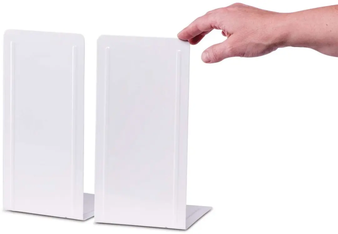 MAUL Boekensteunen Pro 14x12x24cm - 2 Stuks Wit - afbeelding 4 van 6