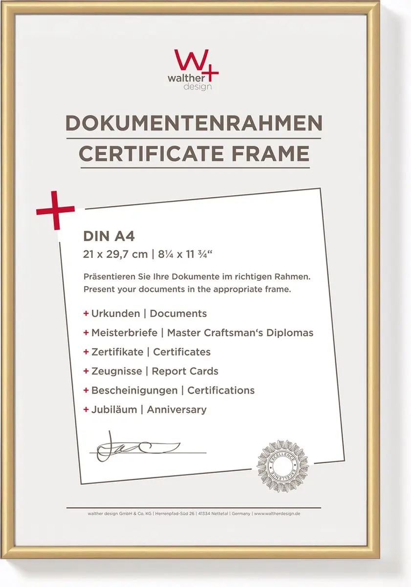 Walther New Lifestyle Fotolijst A4 Goud