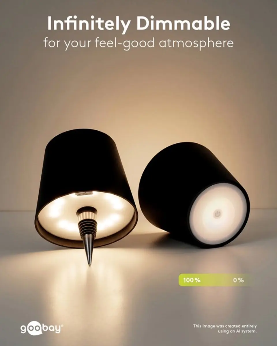 Goobay Draadloze LED-Fleslamp RGBW 3W 140lm - Zwart - afbeelding 3 van 6
