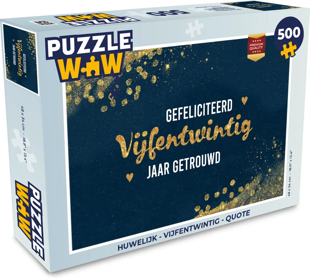 PuzzleWow Gefeliciteerd Vijfentwintig Jaar Getrouwd Legpuzzel 500 Stuks