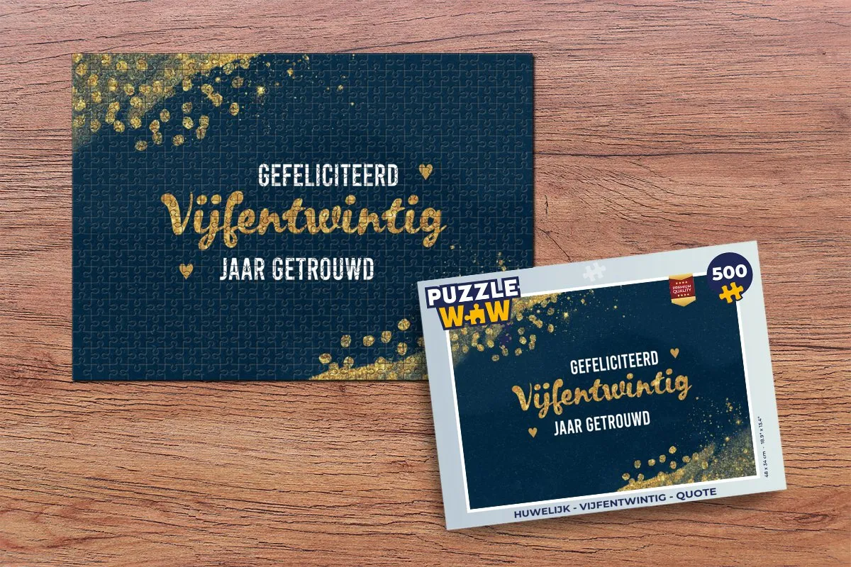 PuzzleWow Gefeliciteerd Vijfentwintig Jaar Getrouwd Legpuzzel 500 Stuks - Multicolor