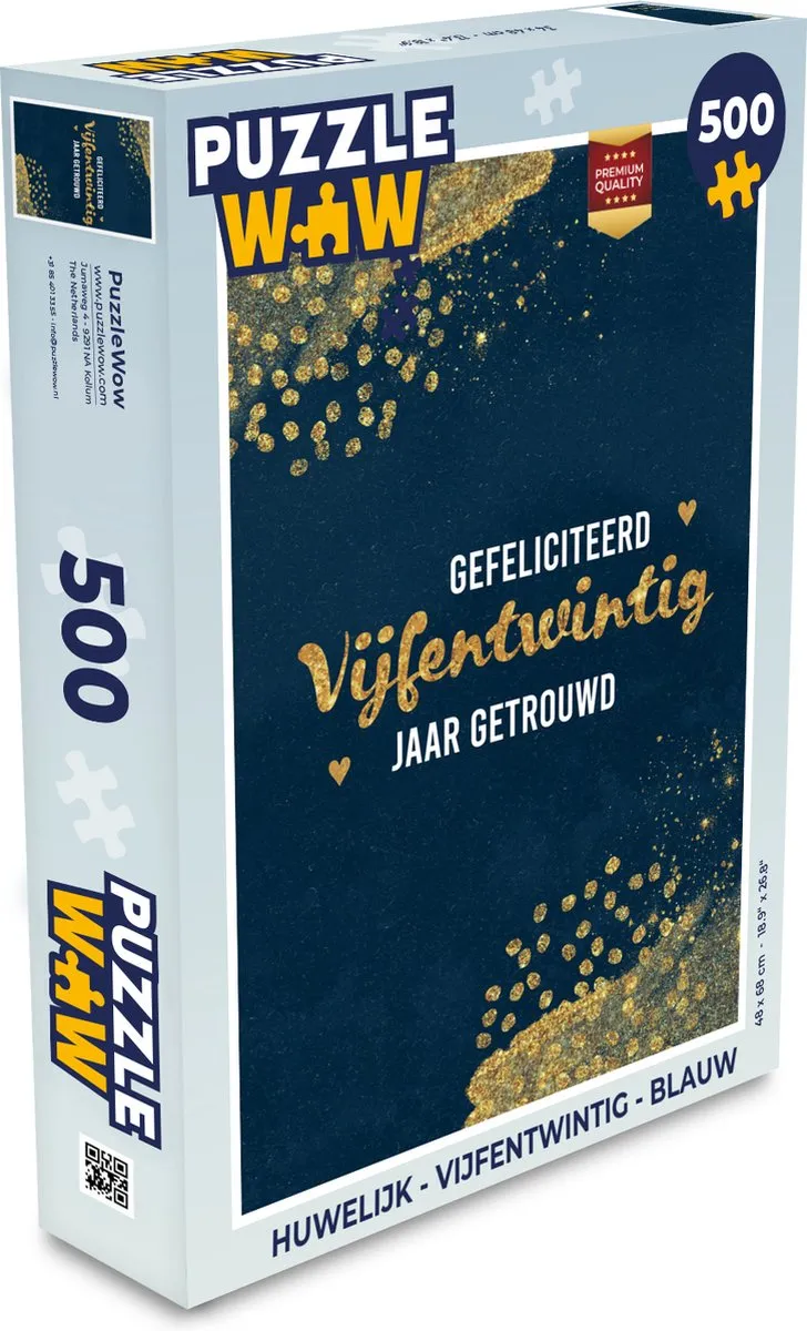 PuzzleWow Gefeliciteerd Vijfentwintig Jaar Getrouwd Legpuzzel 500 Stuks - Multicolor