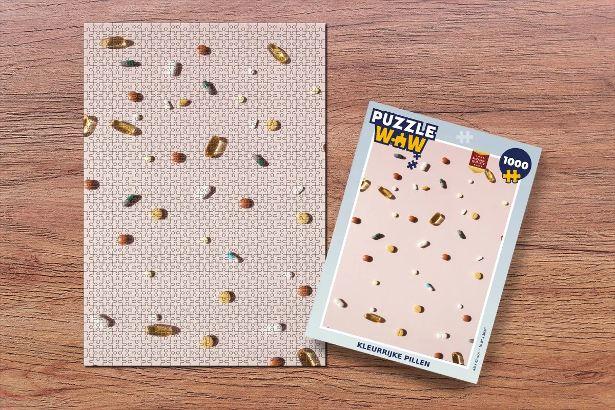 PuzzleWow Kleurrijke Pillen Legpuzzel 1000 Stuks - Multicolor