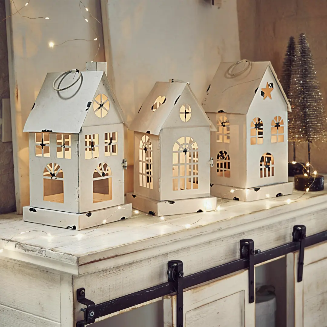 Loberon Village Ledlantaarn - 3 Stuks Wit - afbeelding 6 van 6