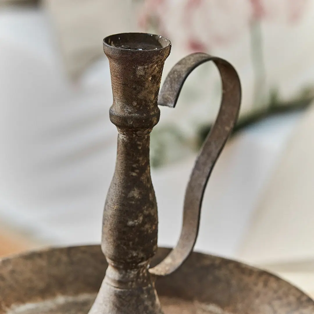 Loberon Plixora Kandelaar - 22cm - Antiekbruin - afbeelding 4 van 4