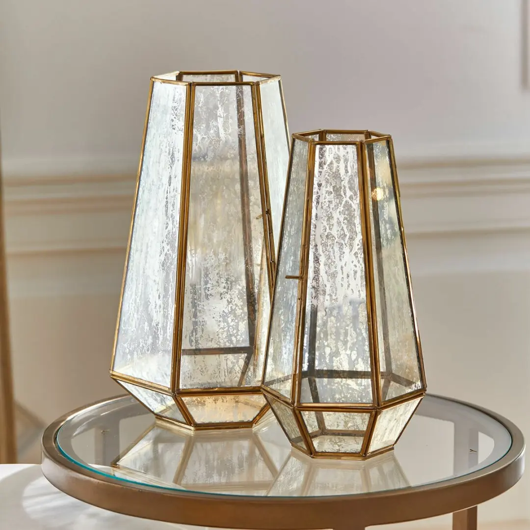 Loberon Mouniza Windlicht Set - 2 Stuks Messing - afbeelding 4 van 4