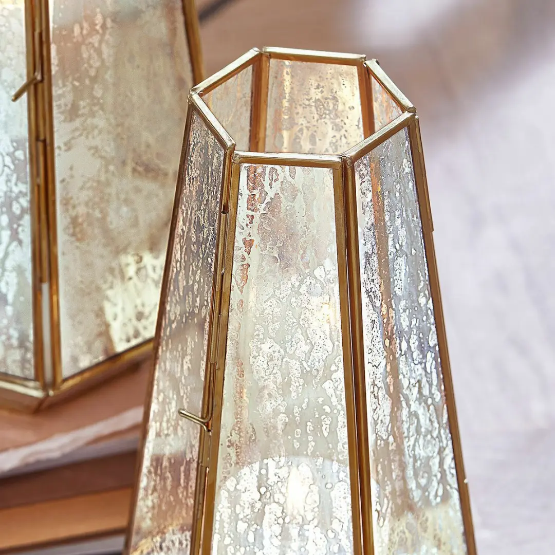 Loberon Mouniza Windlicht Set - 2 Stuks Messing - afbeelding 3 van 4