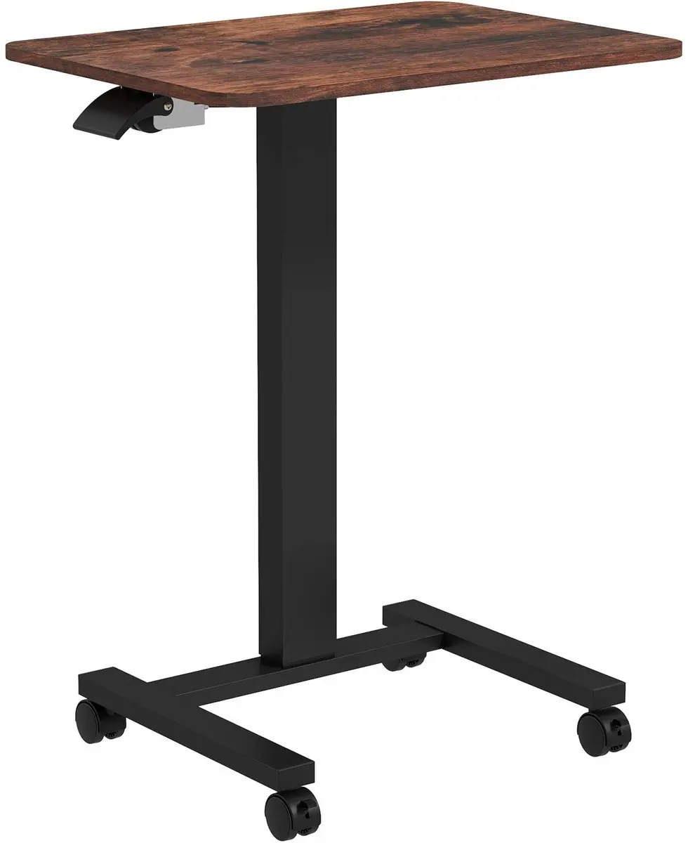 Vinsetto staand bureau hoogteverstelbaar met wielen bruin