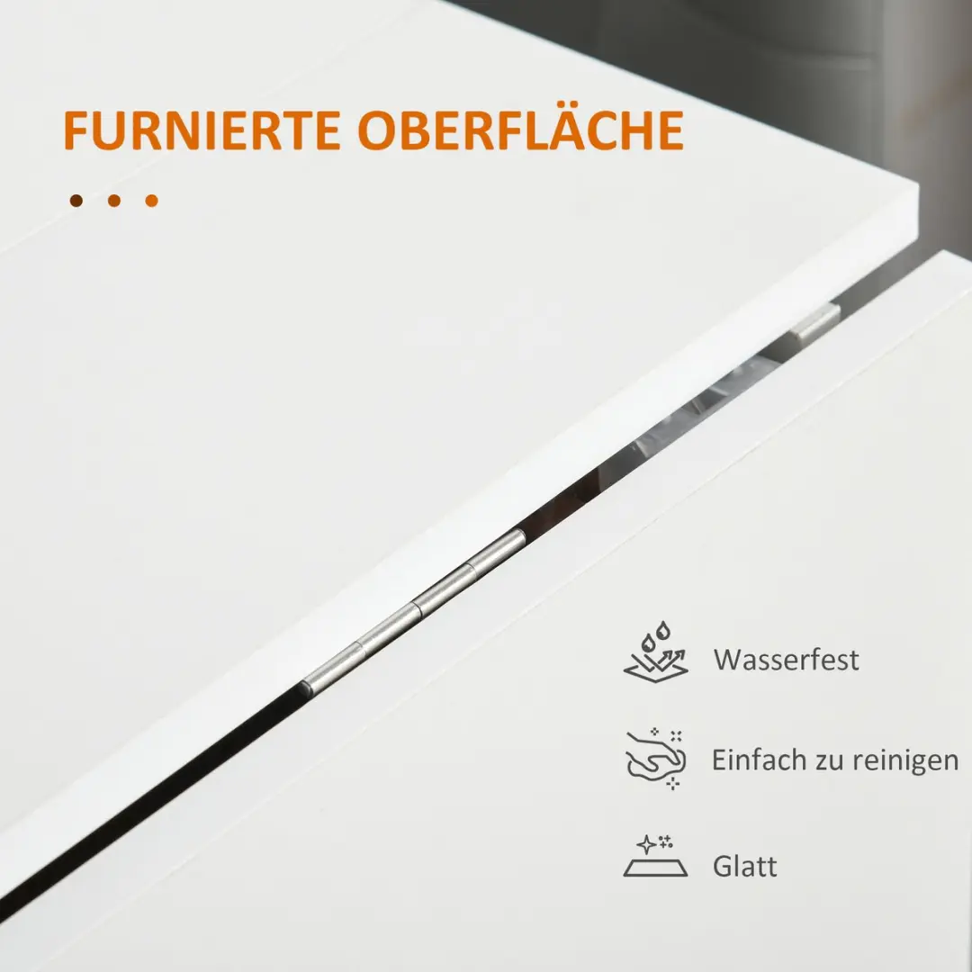 Homcom Opklapbare Eettafel 120x80cm - Wit/Bruin - afbeelding 6 van 6