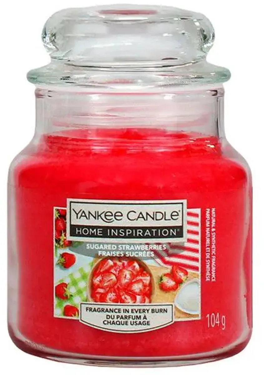 YANKEE CANDLE HOME INSPIRATION SUGARED STRAWBERRIES GEURKAARS 104 GRAM