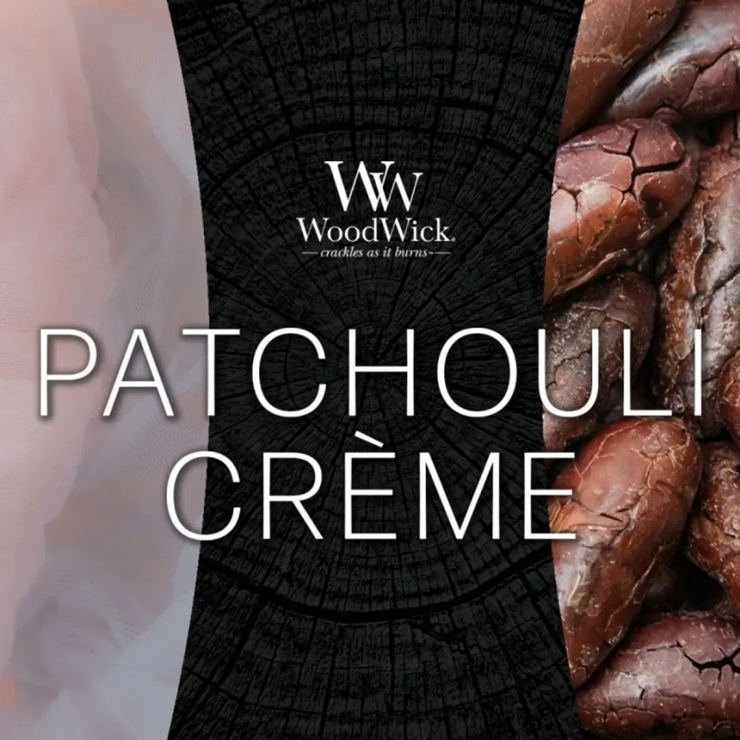 WoodWick Hourglass Medium Patchouli Créme Geurkaars - 60 Branduren - afbeelding 2 van 3