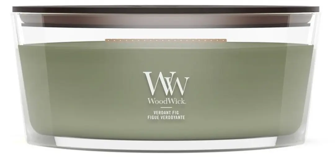 WoodWick Verdant Fig Ellipse Geurkaars - 50 Branduren - afbeelding 5 van 5