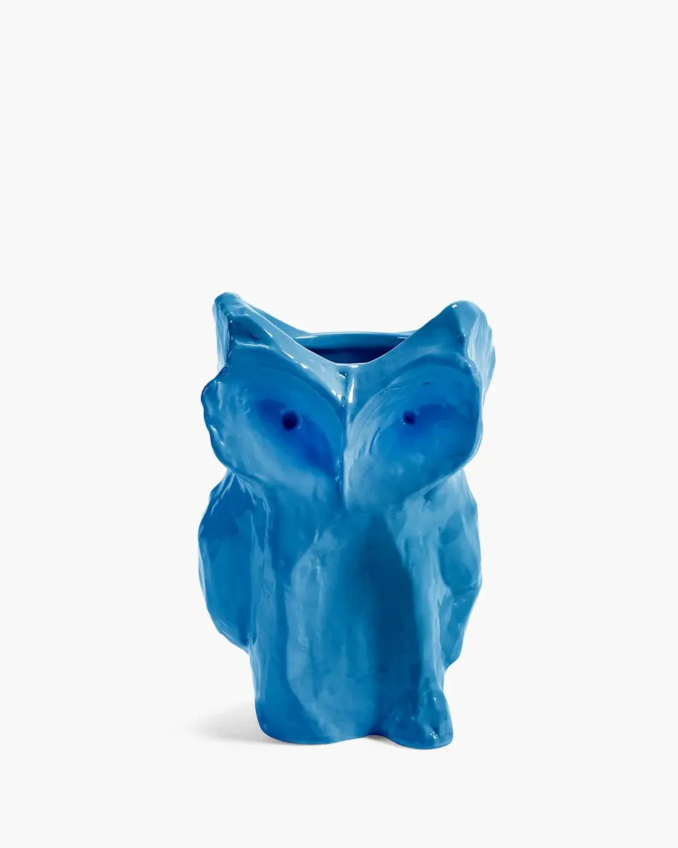 Serax Marni Midnight Creatures uil vaas 16.5x15.5cm H23cm blauw