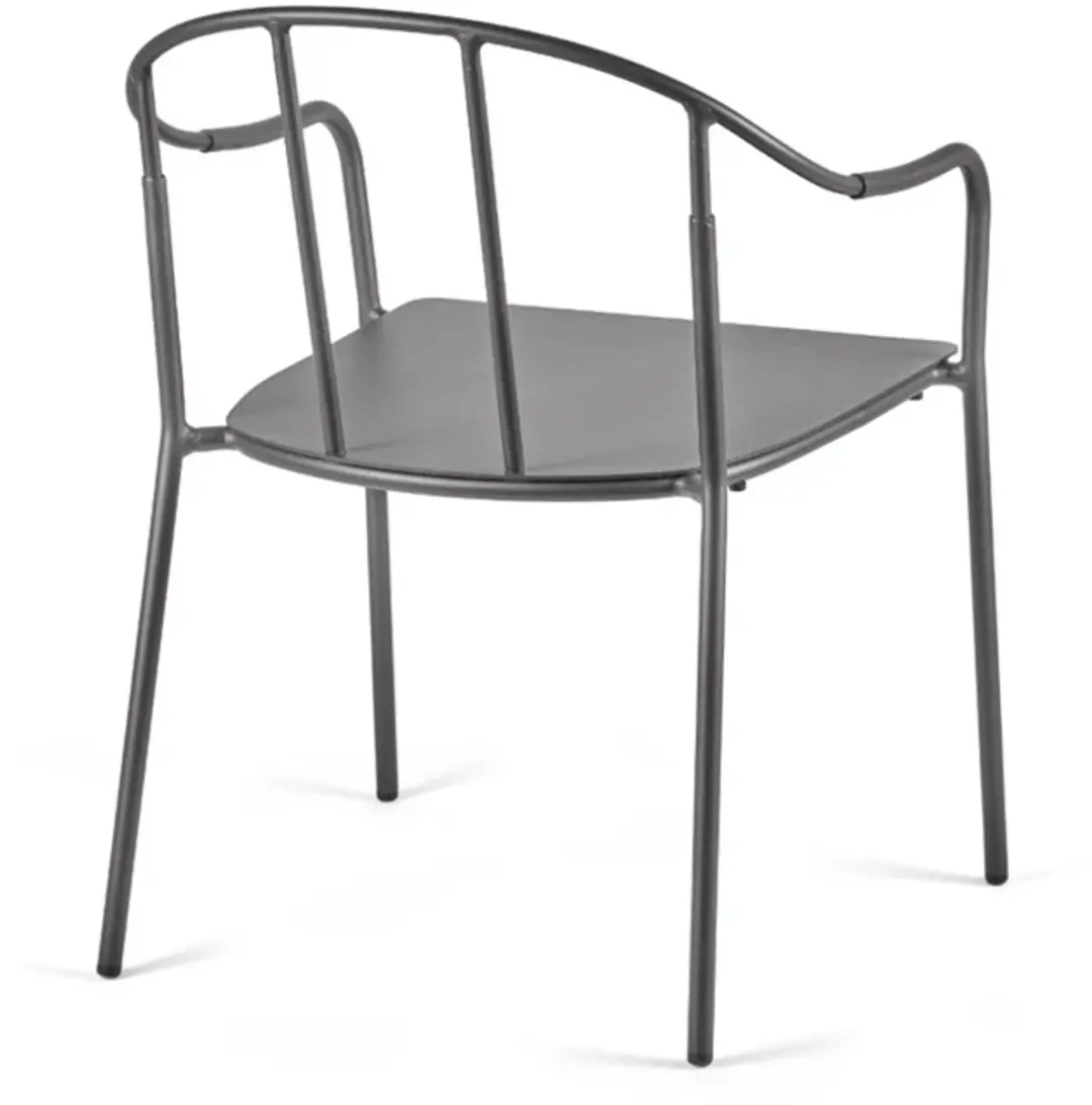 Serax Piet Boon Patio stoel met armleuning zwart met kussen beige