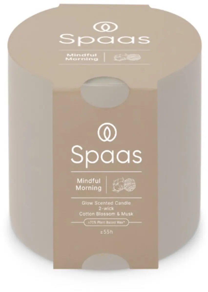 Spaas Glow Geurkaars Katoenbloesem en Muskus