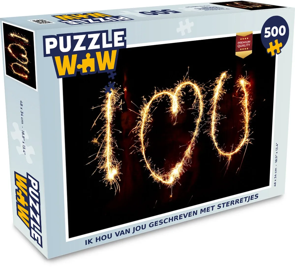 PuzzleWow Ik hou van jou Legpuzzel 500 Stuks Multicolor