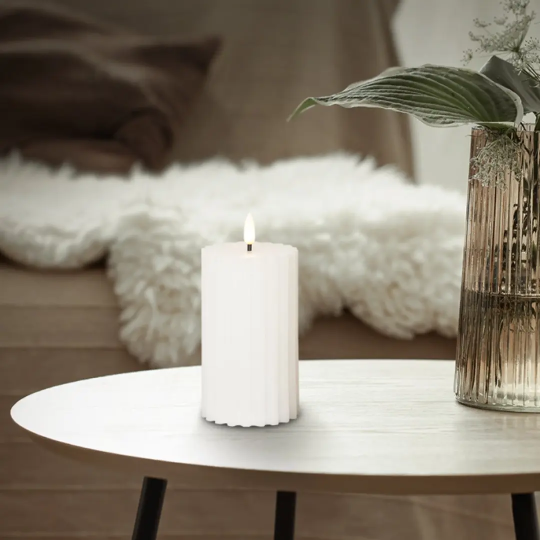 Star Trading Flame Stripe LED-kaars 15cm - wit - afbeelding 2 van 6