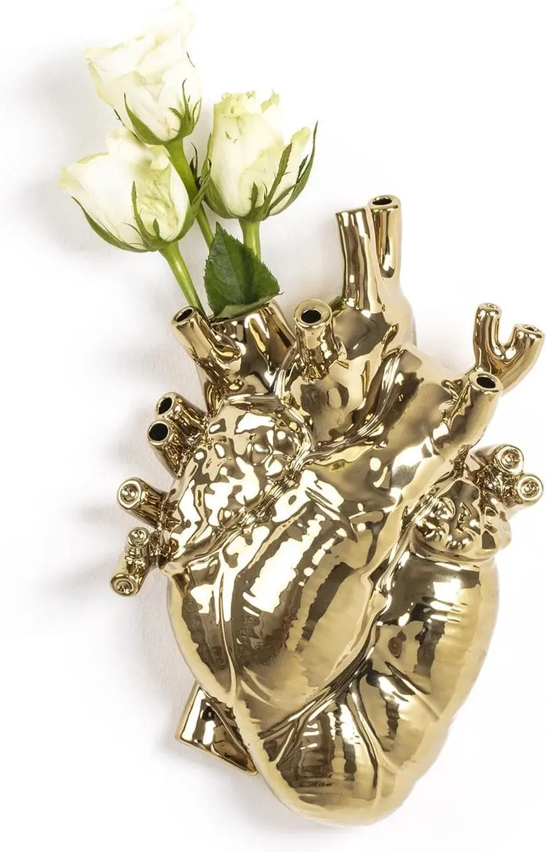Seletti Love in Bloom Hart Vaas Goud - afbeelding 3 van 6