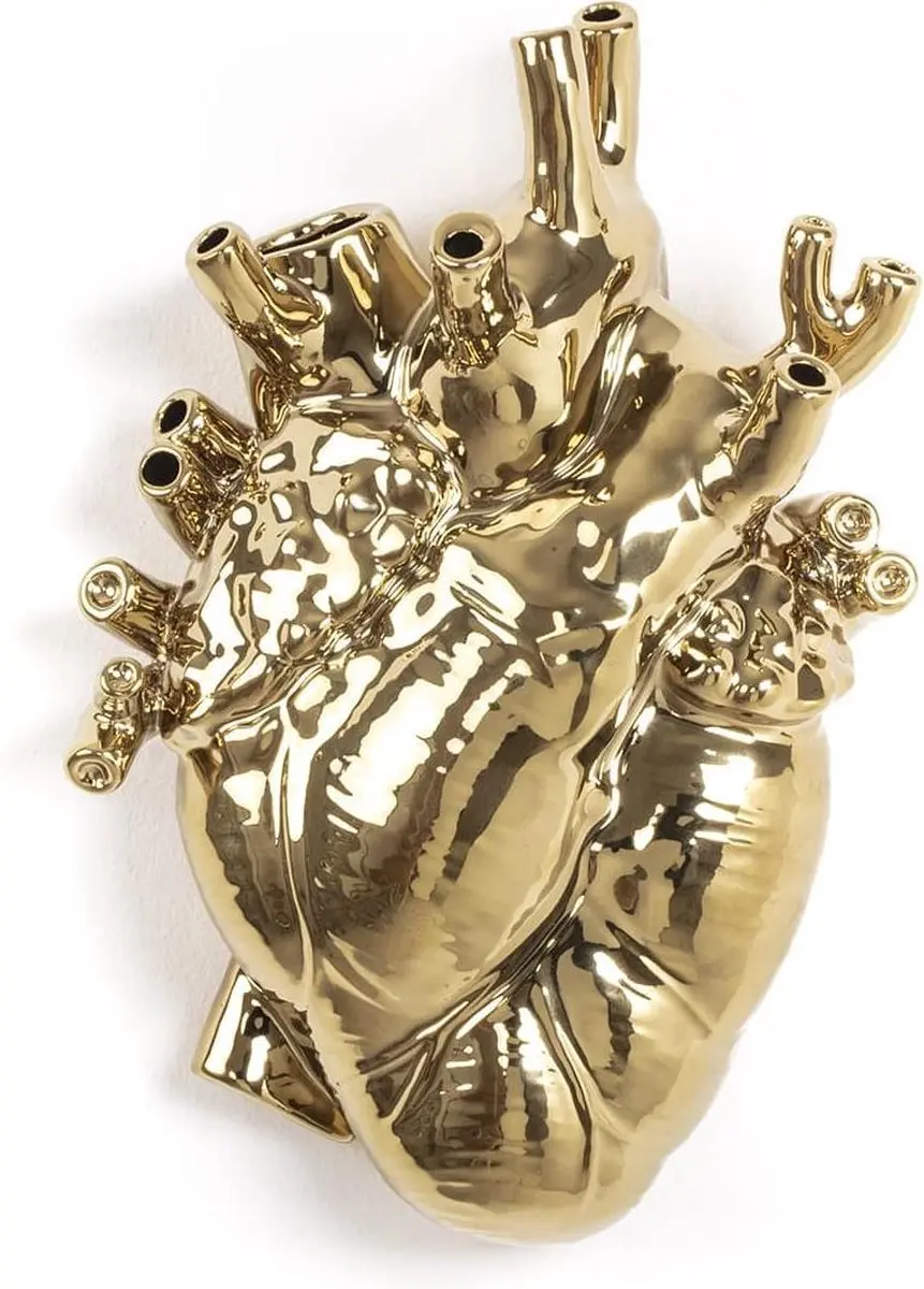 Seletti Love in Bloom Hart Vaas Goud - afbeelding 2 van 6